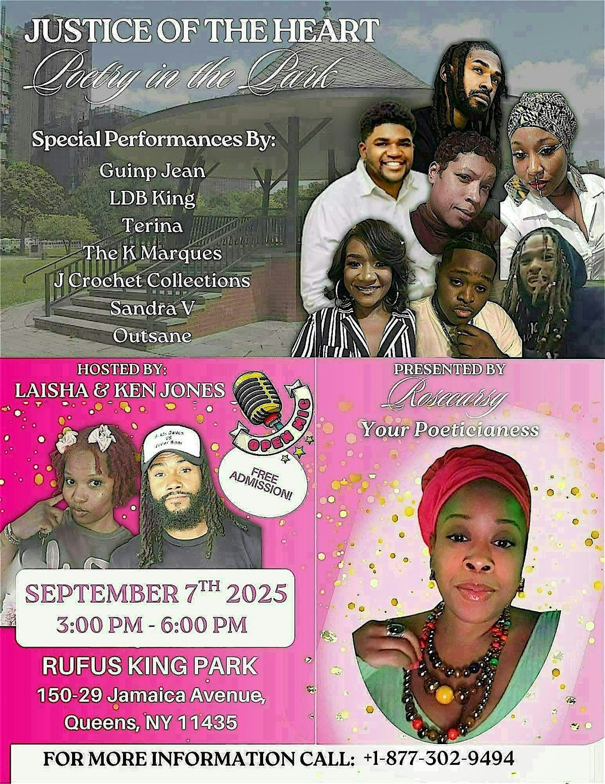 JUSTICE OF THE HEART:POETRY IN THE PARK OPEN MIC