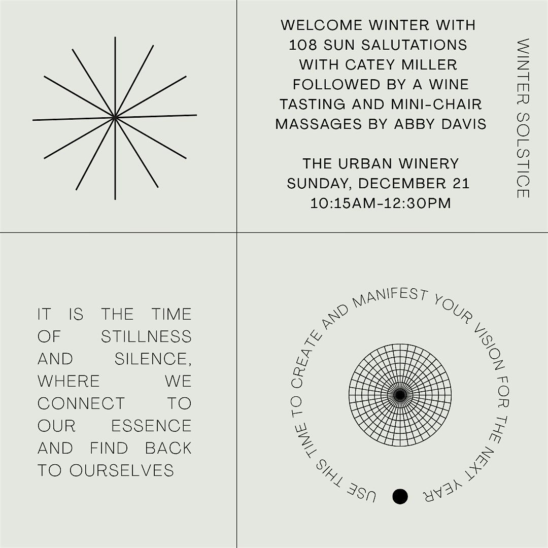 108 Sun Salutations - Yoga, massage, wine tasting