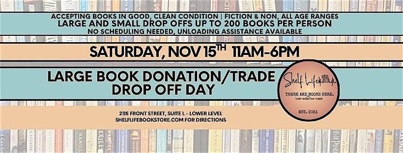Large Book Donation Drop Off Day