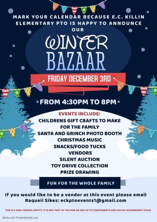 Pto Christmas Bazaar 2022 E.c. Killin Pto Winter Bazaar | Killin Elementary School, Okinawa, On |  December 3, 2021
