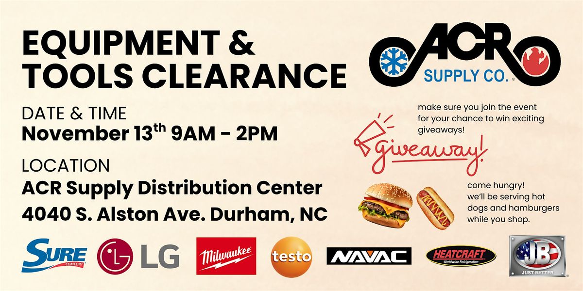 ACR Supply Co. Equipment & Tools Clearance