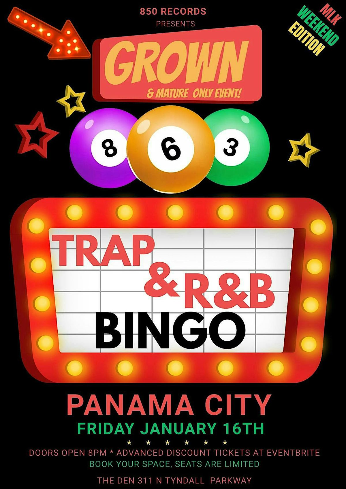 TRAP & R&B BINGO PANAMA CITY THE MLK EDITION