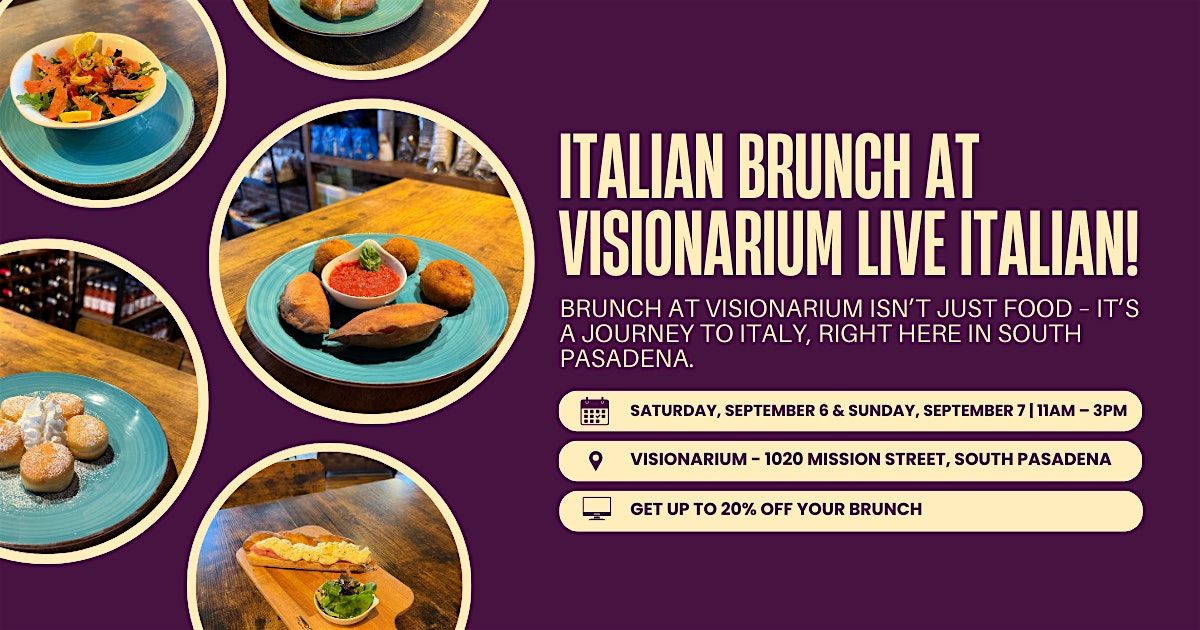 Italian Brunch at Visionarium, unlock up to 20% OFF your brunch!