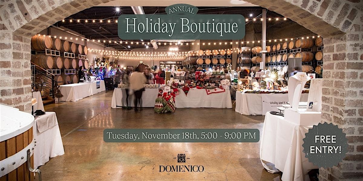 Domenico Winery's Annual Holiday Boutique + Craft Fair