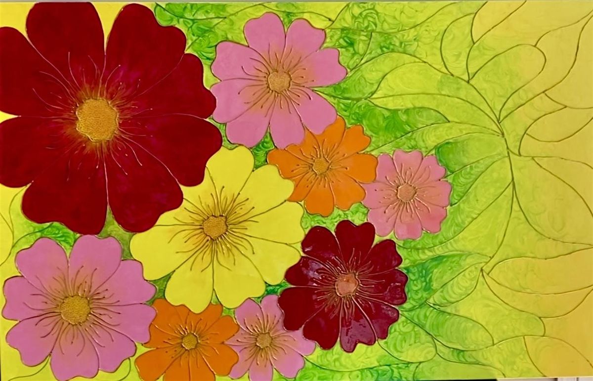 Glue + Paint : Dimensional Floral Canvas