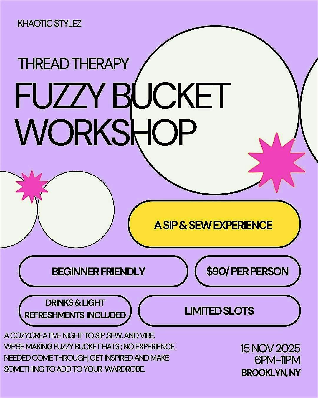 THREAD THERAPY :FUZZY BUCKET WORKSHOP