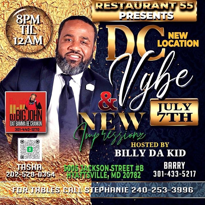 Dc Vybe Thursday | Restaurant 55, Hyattsville, MD | July 7 to July 8