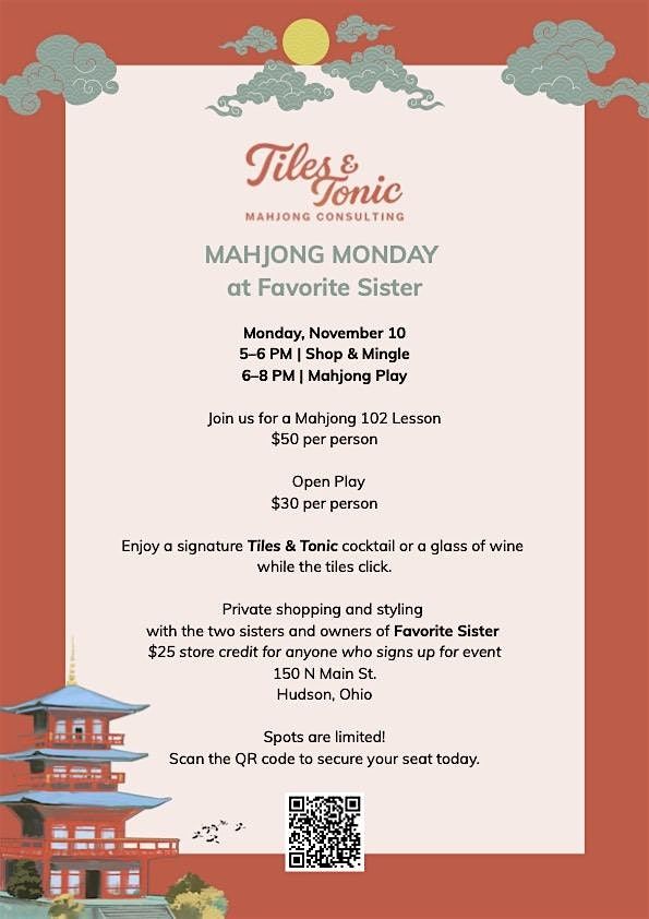 Mahjong Monday at Favorite Sister
