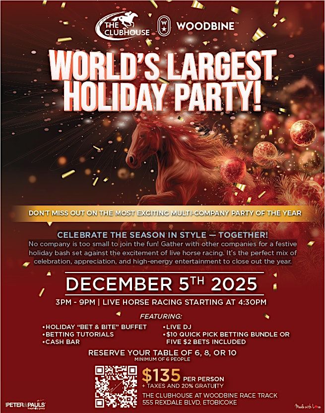The World\u2019s Largest Holiday Party at Woodbine Racetrack