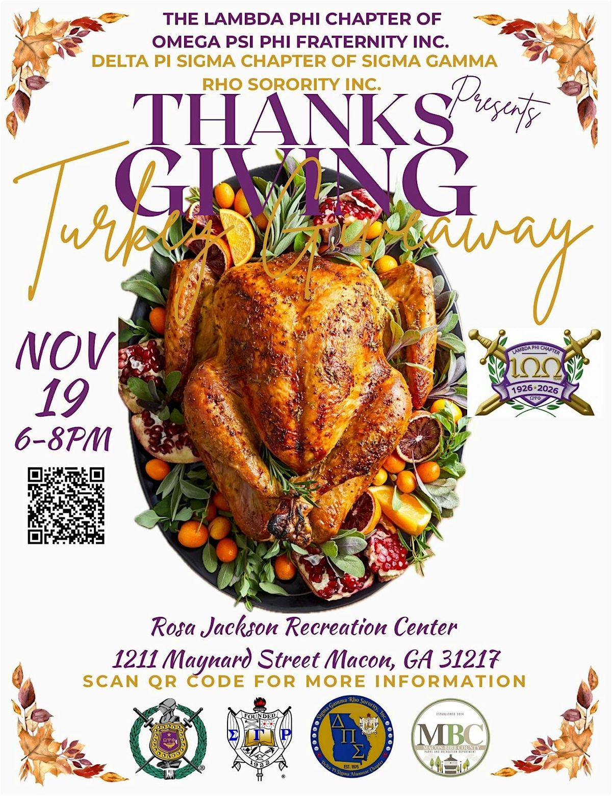 (2025) Lambda Phi Thanksgiving Turkey Giveaway