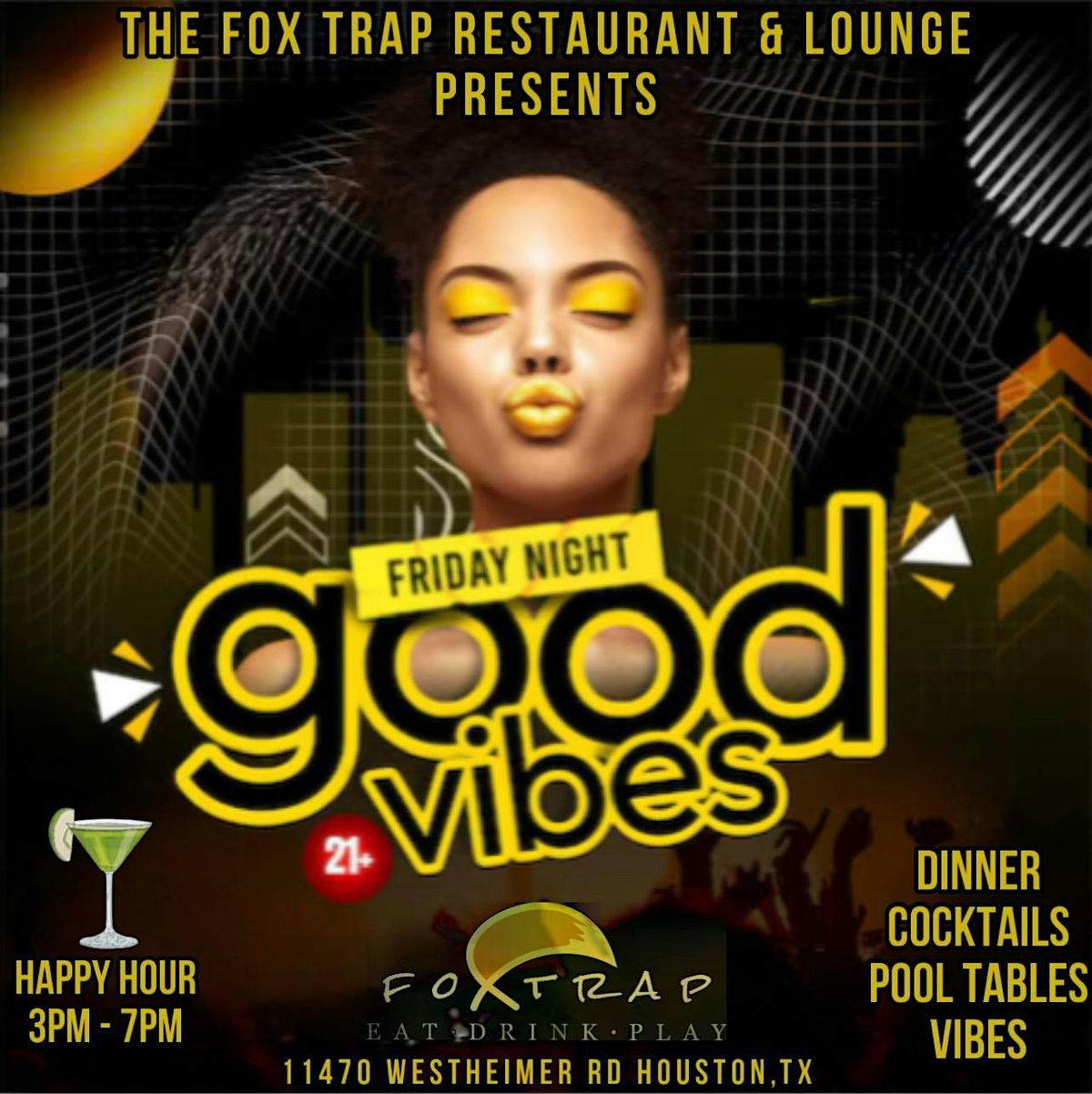 FRIDAY NIGHT VIBES WITH LIVE DJ | DINNER | COCKTAILS |HOOKAH | POOL TABLES