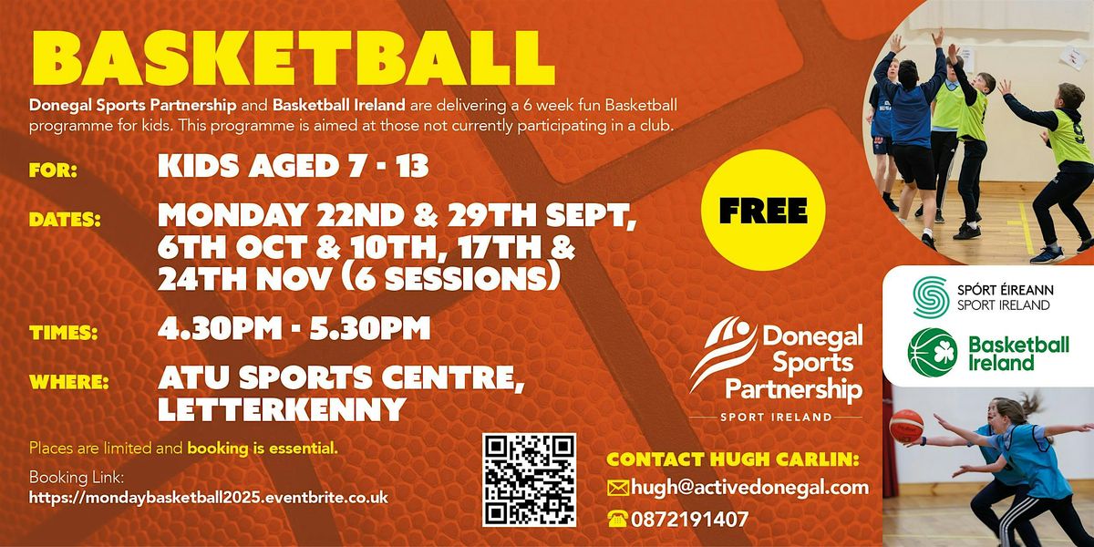 6 Week Basketball Programme Monday Sessions - 2025