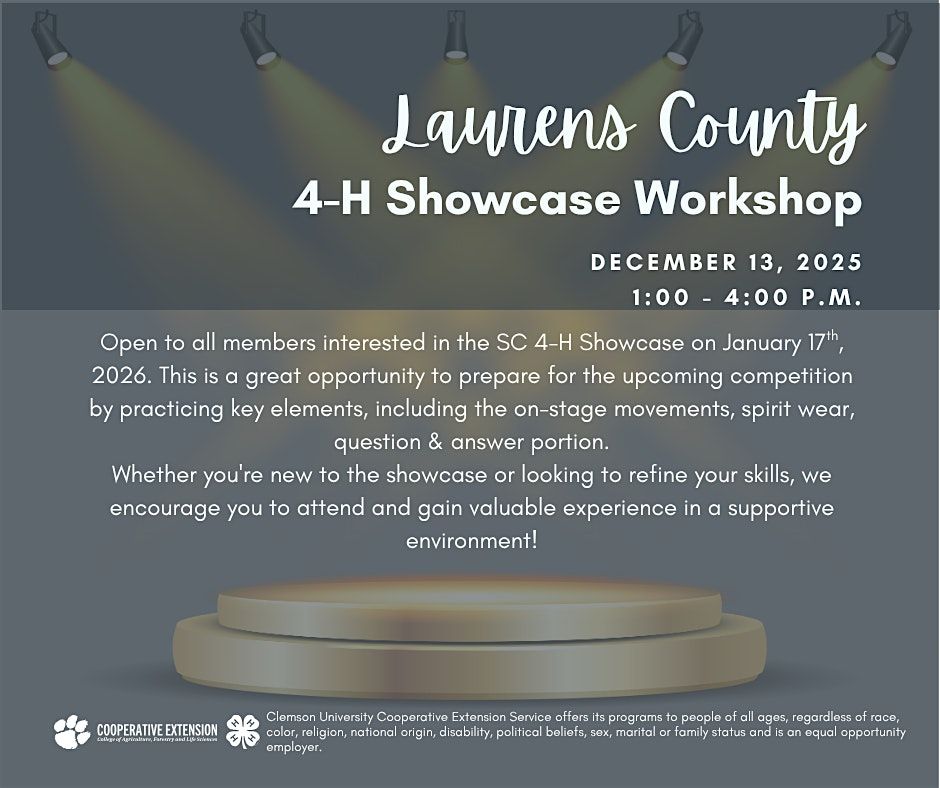 Laurens County 4-H Showcase Workshop 2025