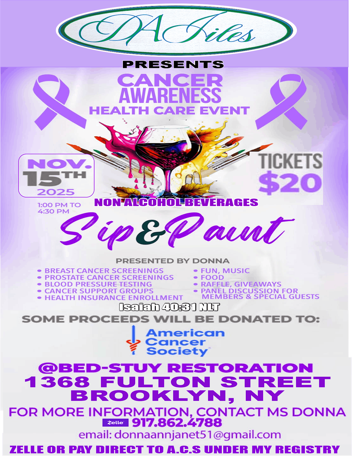 Sip and paint Cancer Awareness