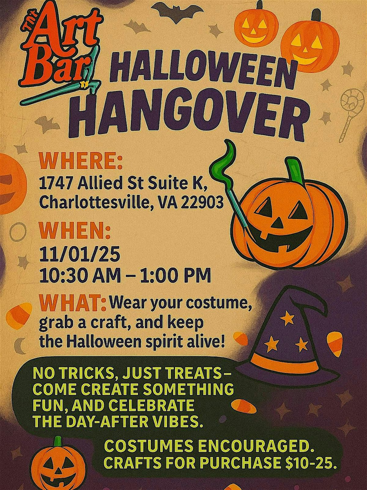 Halloween Hangover Family Event at The Art Bar (Charlottesville)