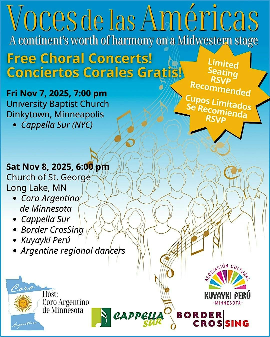 Voces de las Am\u00e9ricas MN: Cappella Sur (NYC) in Concert