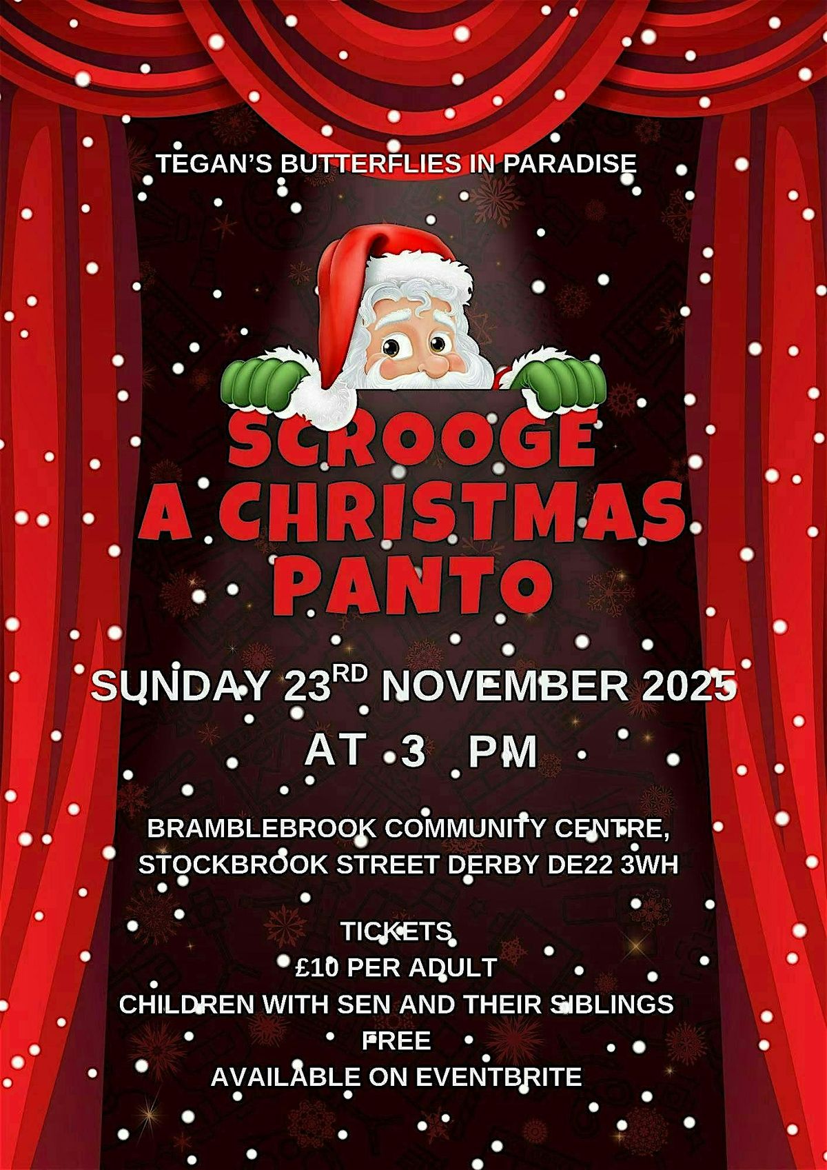 Scrooge a Christmas Panto , relaxed Panto for children with SEND