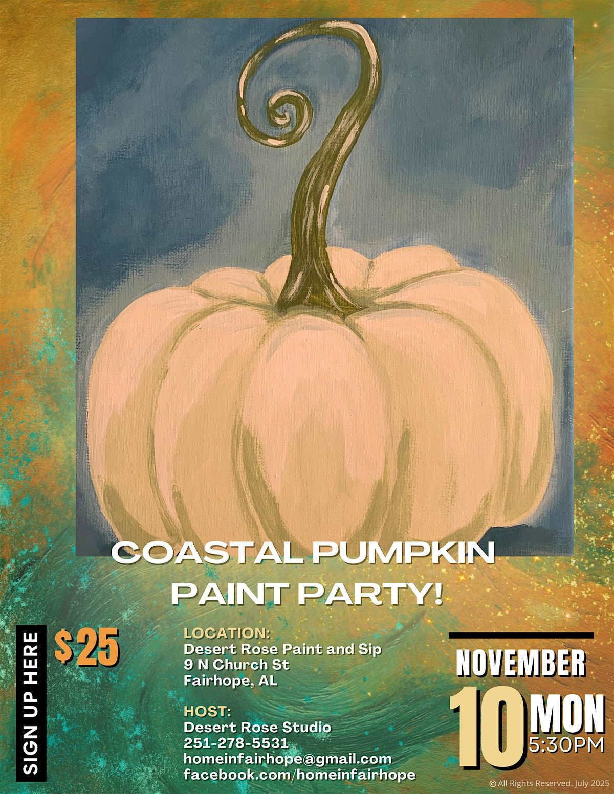 Coastal Pumpkin Paint and Sip!