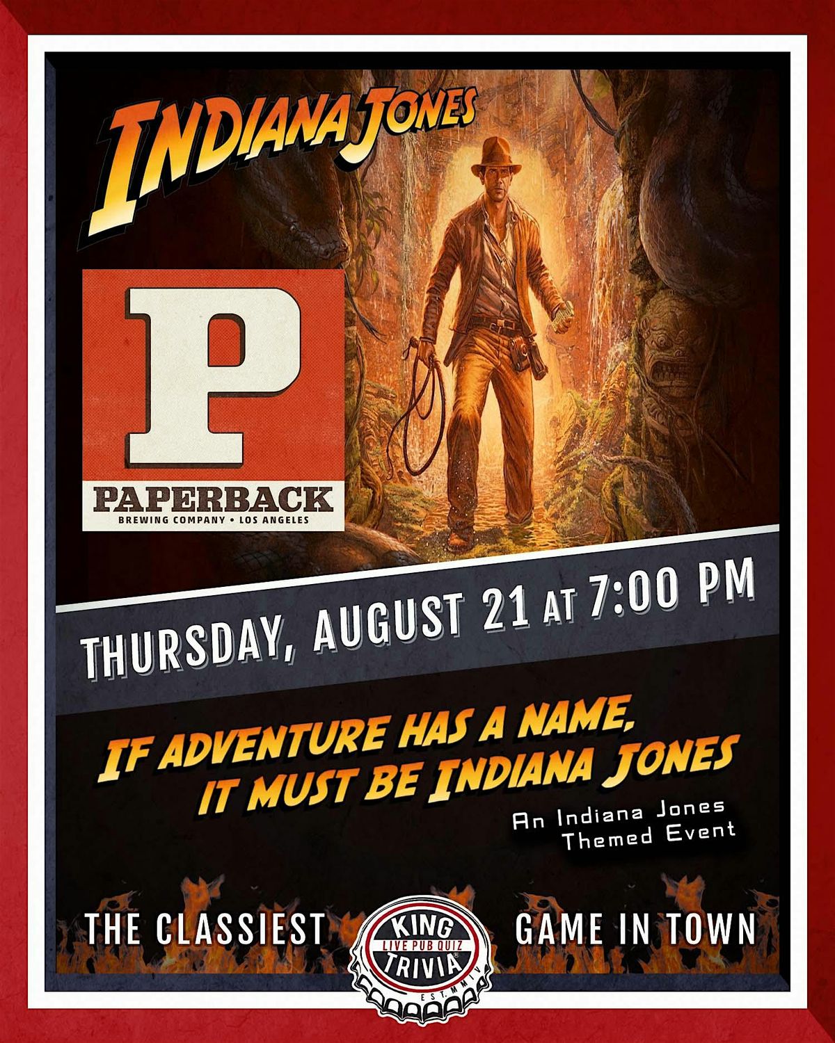 Indiana Jones Trivia Night at Paperback Brewing