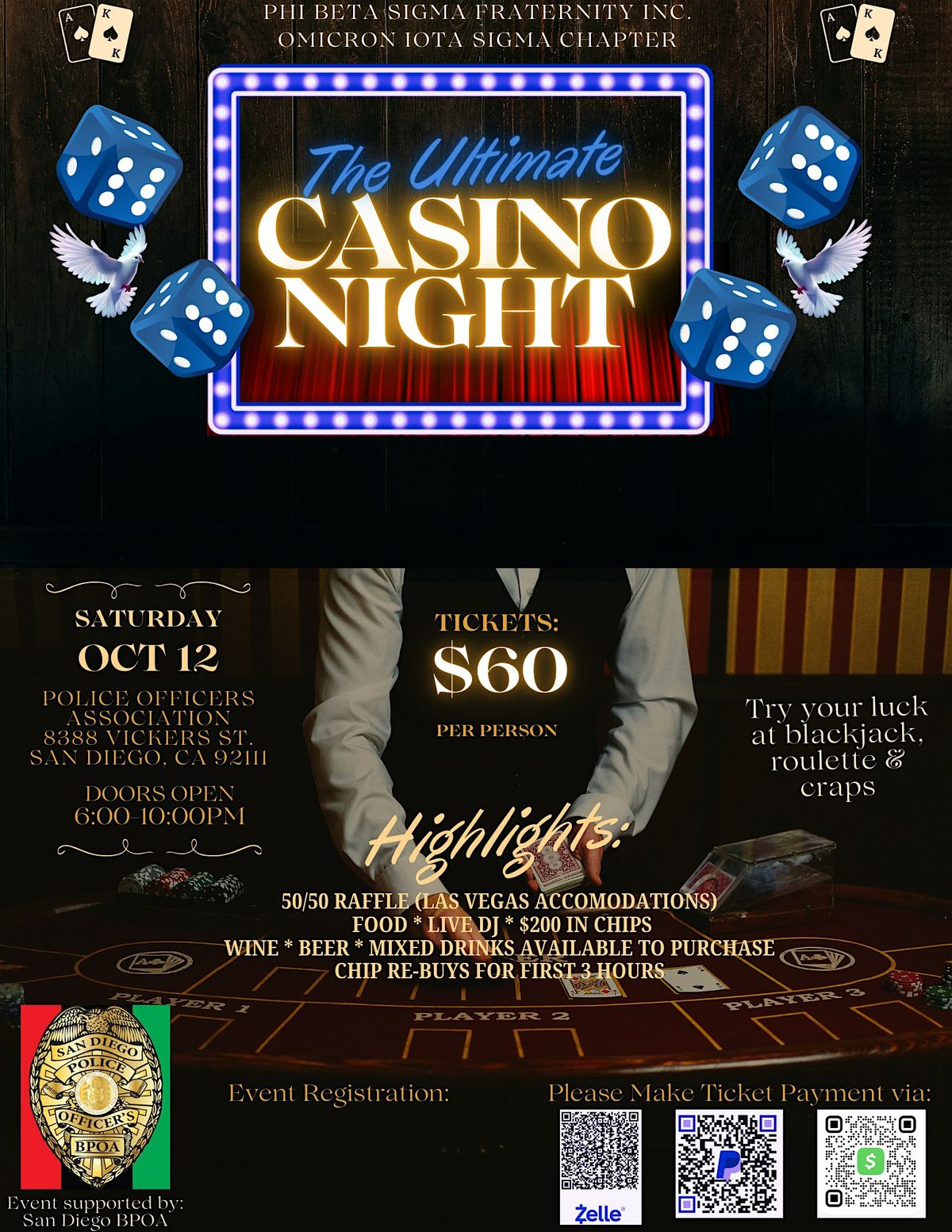 Phi Beta Sigma 3rd Annual Casino Night Scholarship Fundraiser