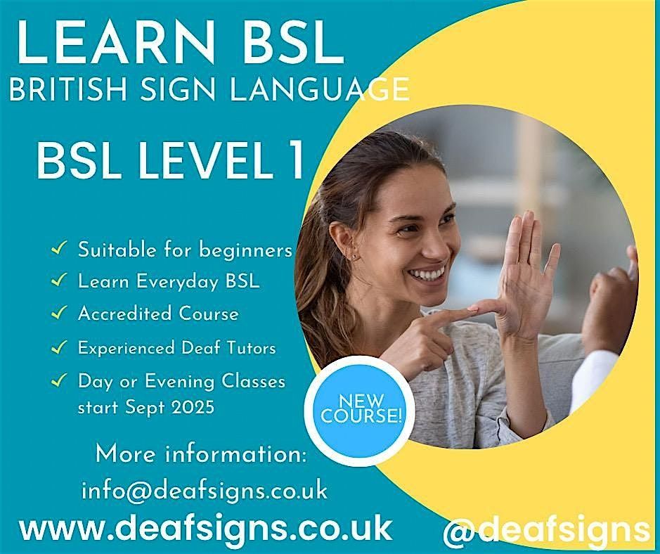 British Sign Language Level 1 Course in September 2025