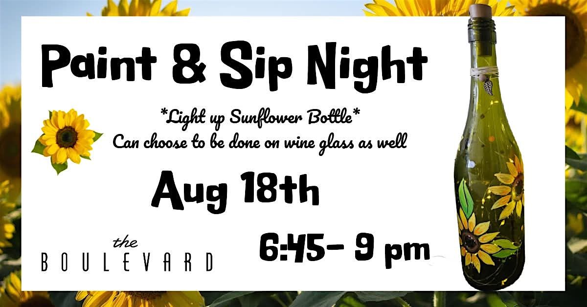 Sunflower Light Up Bottle Paint Night