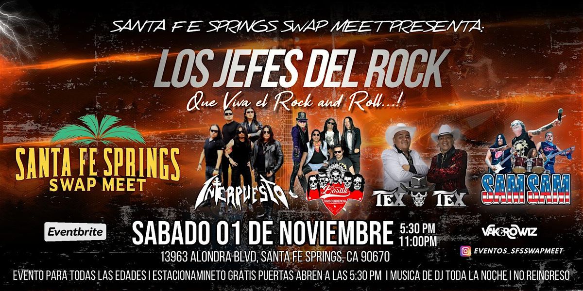 Los Jefes Del Rock con Interpuesto, Banda Bostik, Tex Tex, y Sam Sam