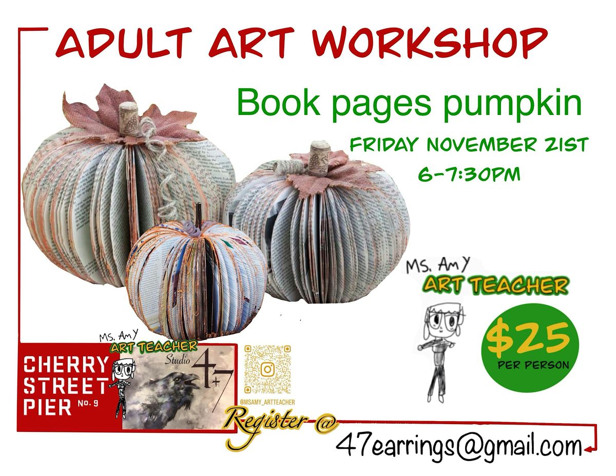 Make your own book page pumpkin centerpiece