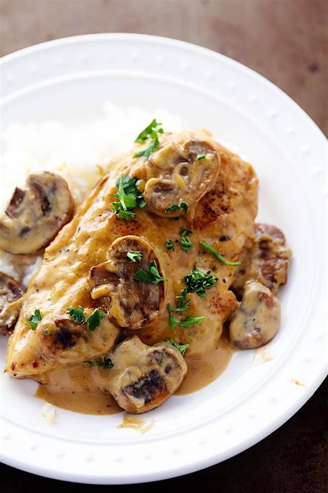 Chicken Marsala \/Pumpkin Ricotta Cookies w\/bourbon glaze