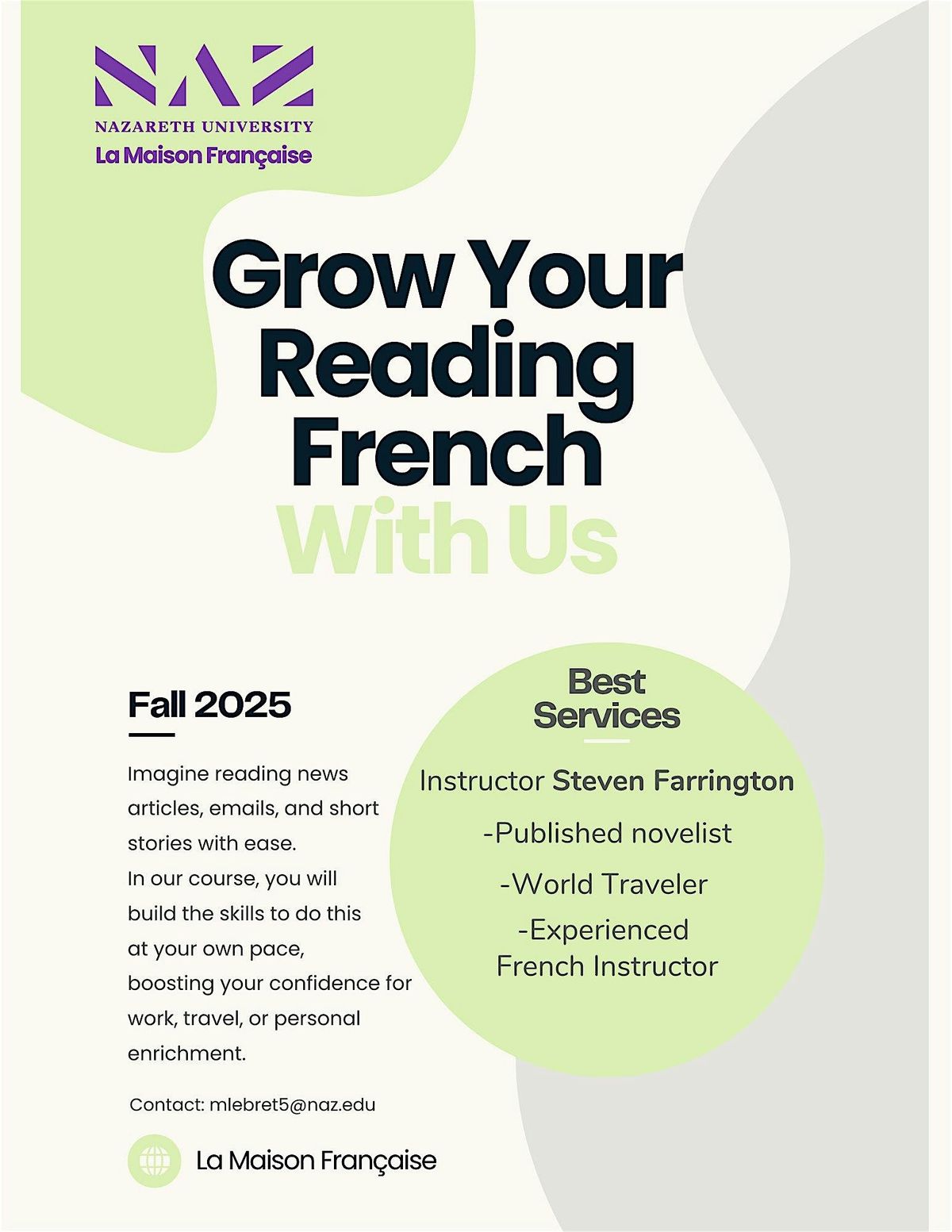 French Reading Course Advanced I - Fall 2025