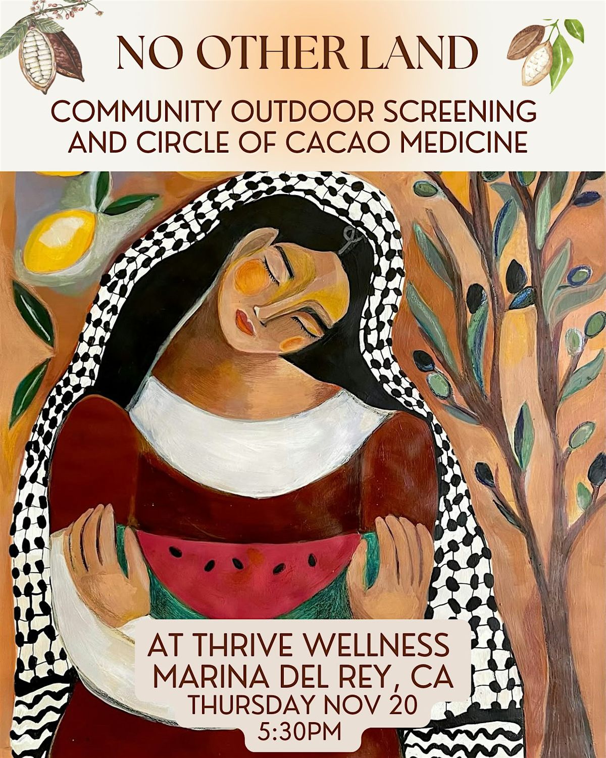 NO OTHER LAND Outdoor Film Screening & Cacao Ceremony