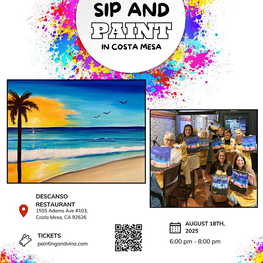 Flying at Sunset\u00a0Paint and sip night in Costa Mesa!