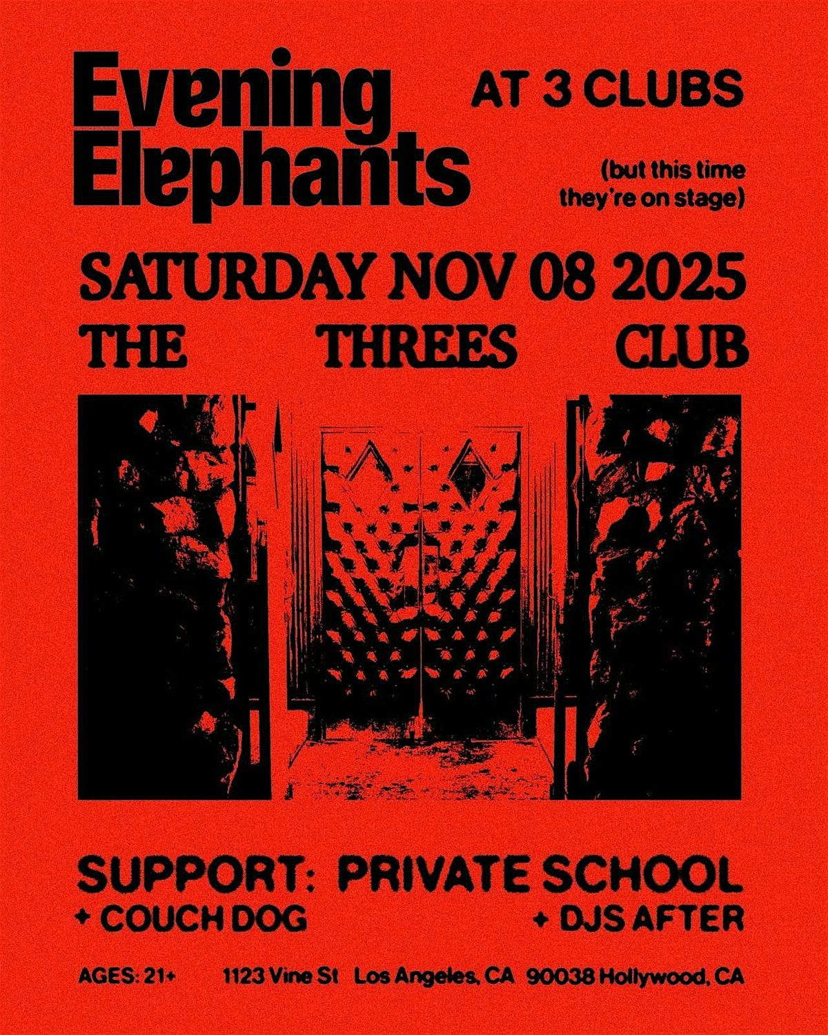 Evening Elephants, Private School + Couch Dog @ The Three Clubs