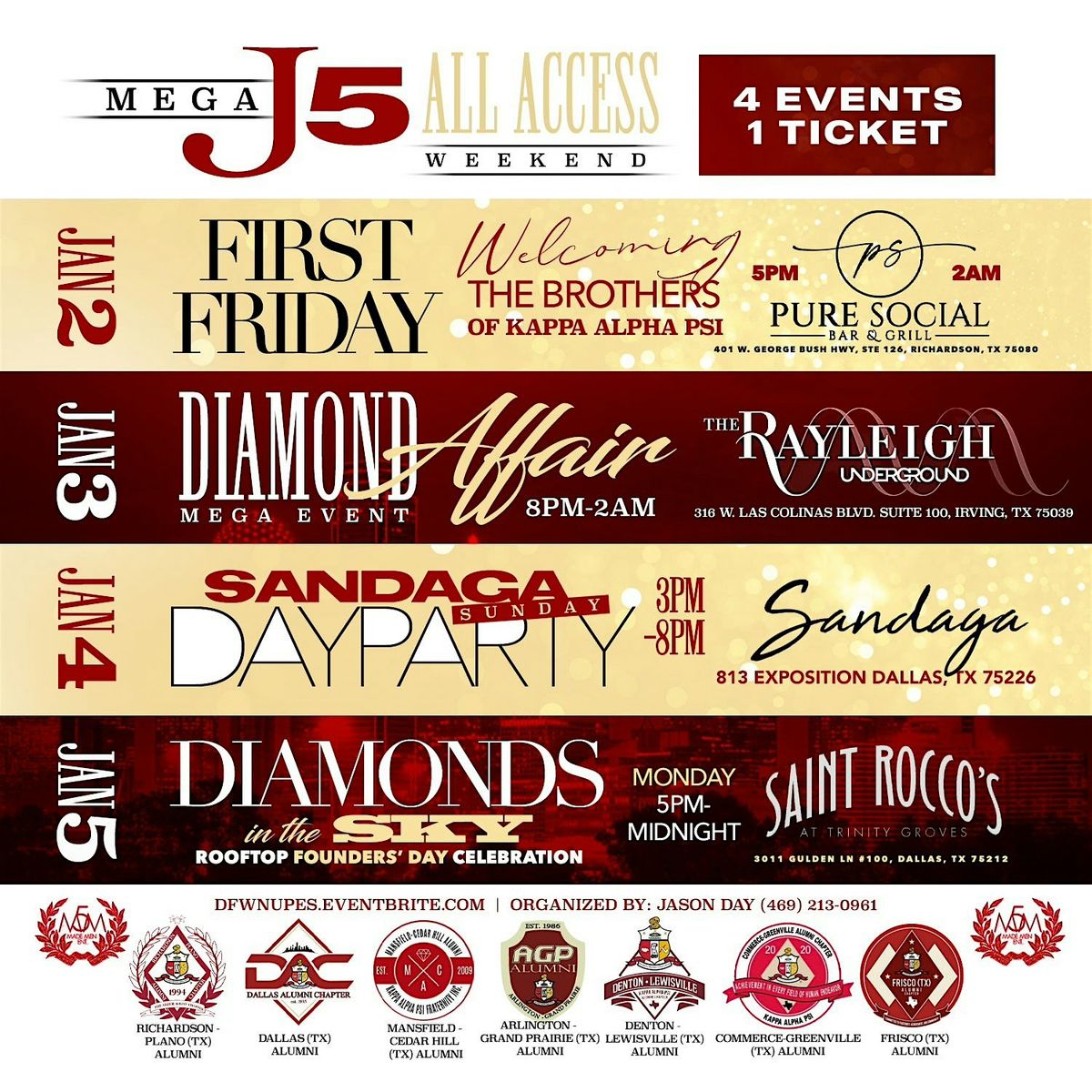 KAPPA ALPHA PSI\u2666\ufe0fJ5 ALL ACCESS WEEKEND TAKEOVER {4 EVENTS-1 TICKET}