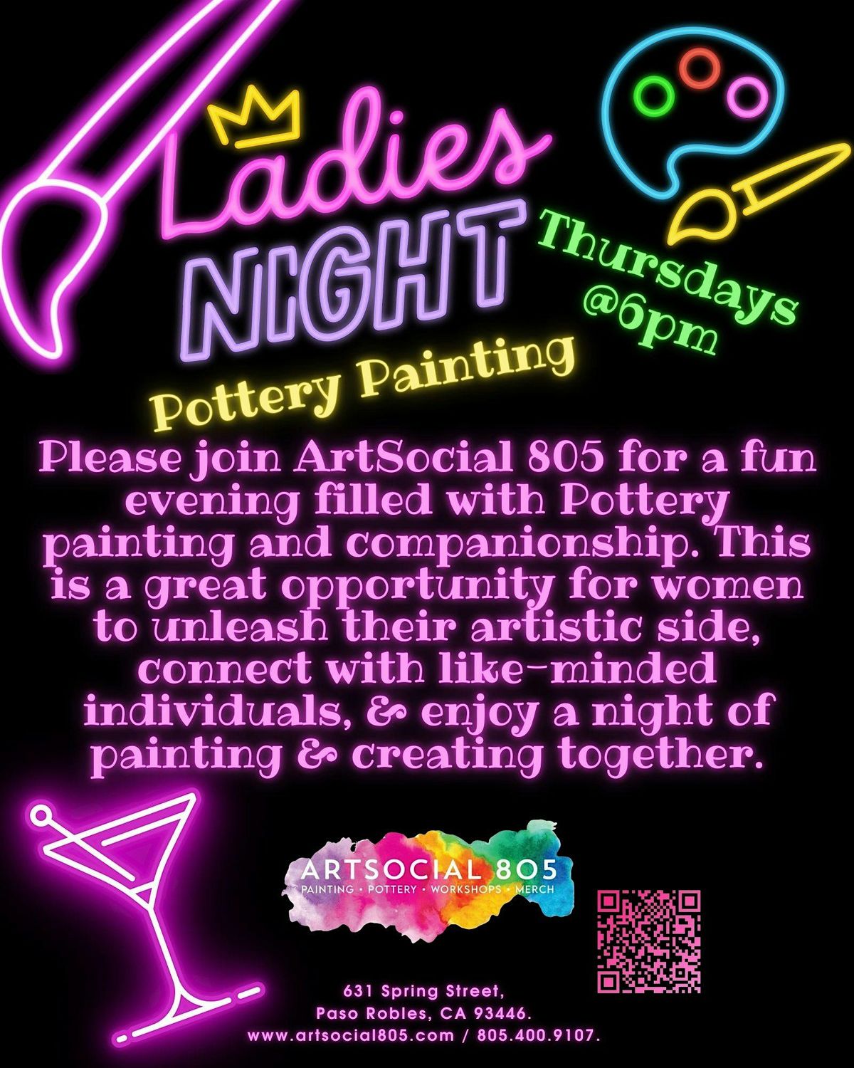 Ladies Night Pottery Painting @ ArtSocial 805