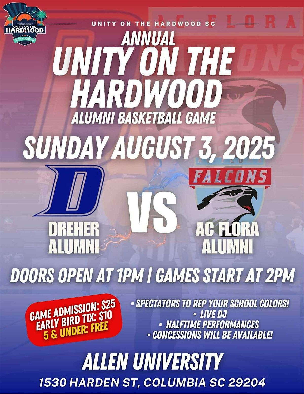 Unity on the Hardwood SC: Dreher vs AC Flora Alumni Basketball Game