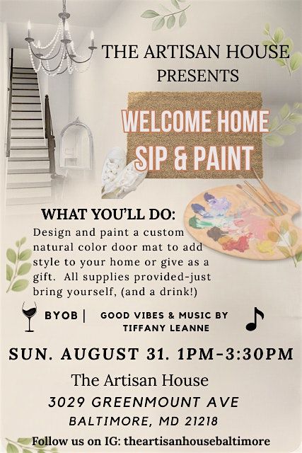"Welcome Home" -- A Sip & Paint Experience