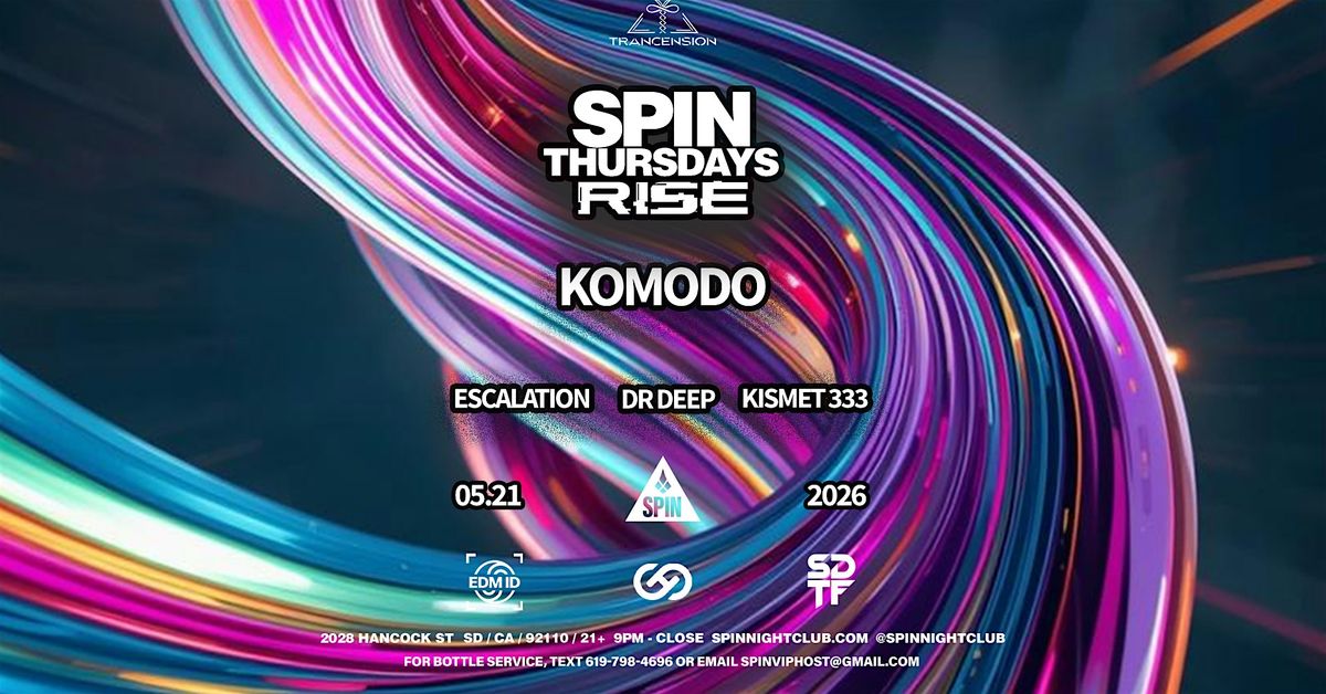 RISE: Trance Thursday at SPIN Nightclub | Uplifting & Tech Trance