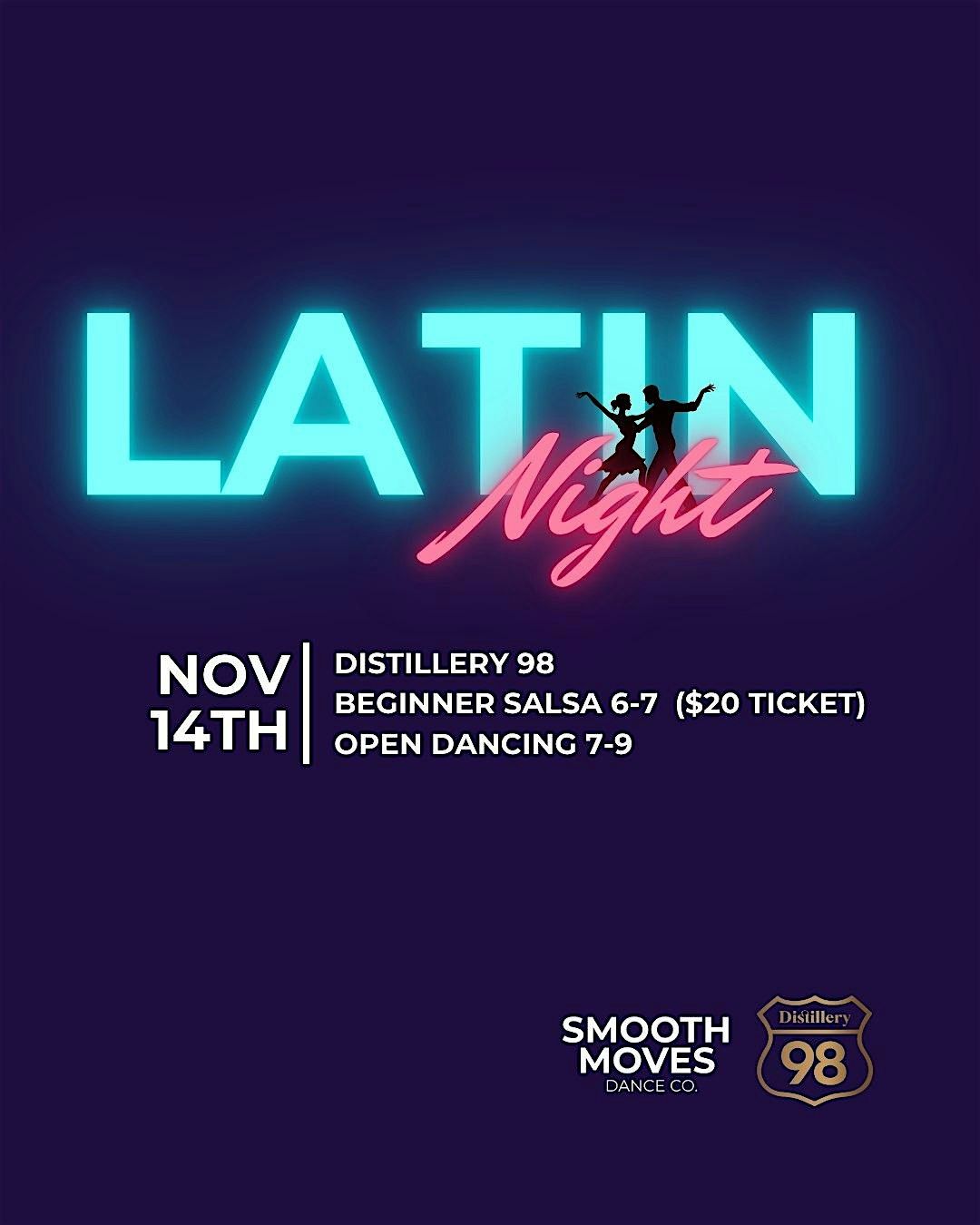 Latin Night at Distillery 98 - Beginner Salsa class + Open Dancing