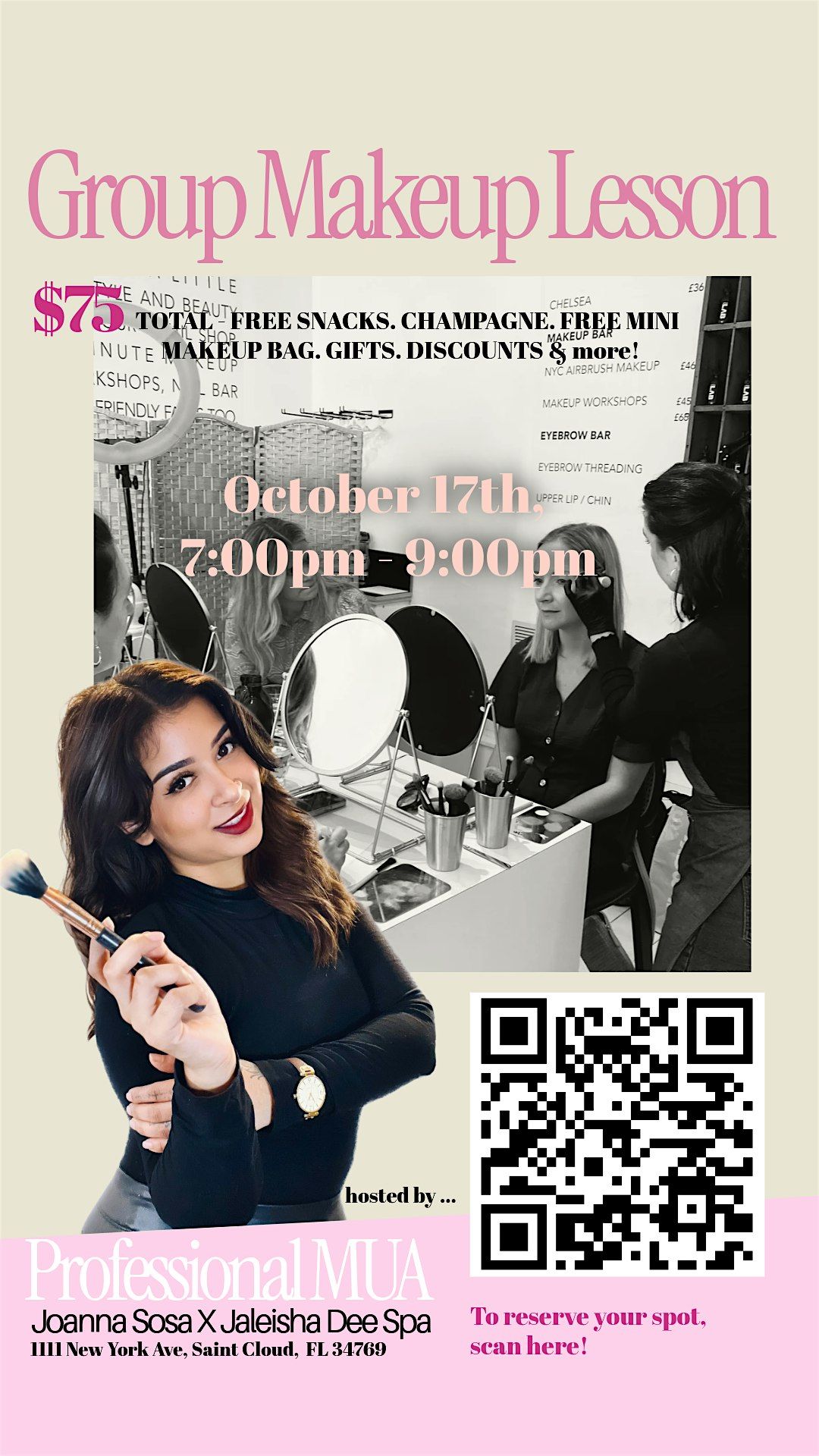 Group Makeup Lesson Hosted by Pro MUA Joanna Sosa X Jaleisha Dee Spa