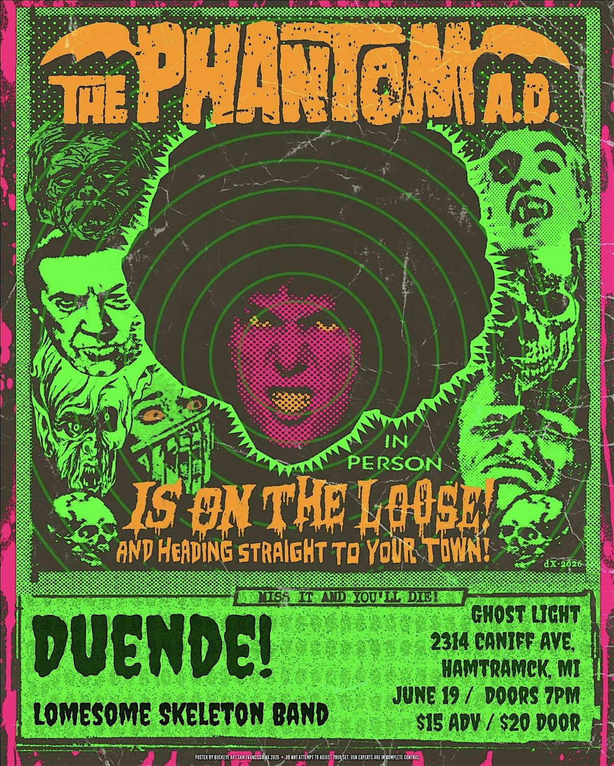 The Phantom A.D. at Ghost Light w\/ Duende, Lonesome Skeleton Band