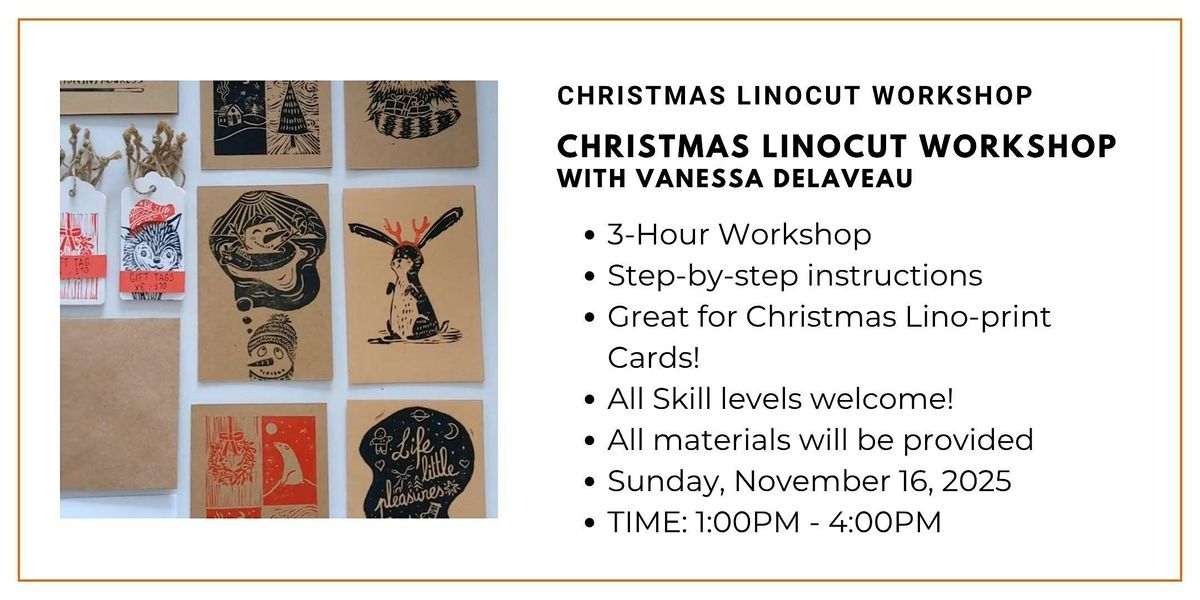 Weekend Christmas Linocut Workshop with Vanessa Delaveau