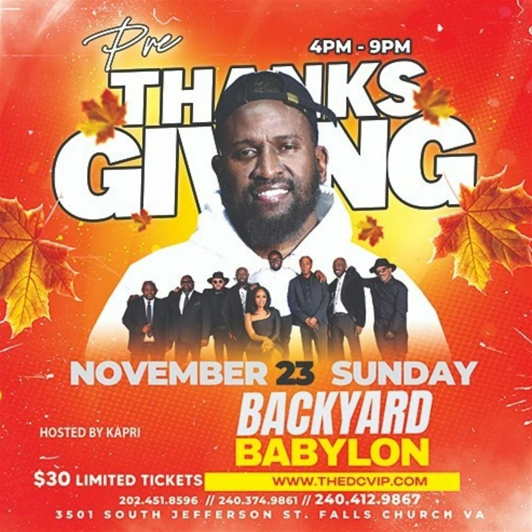 BACKYARD BAND PRE-THANKS GIVING DAYPARTY SUNDAY