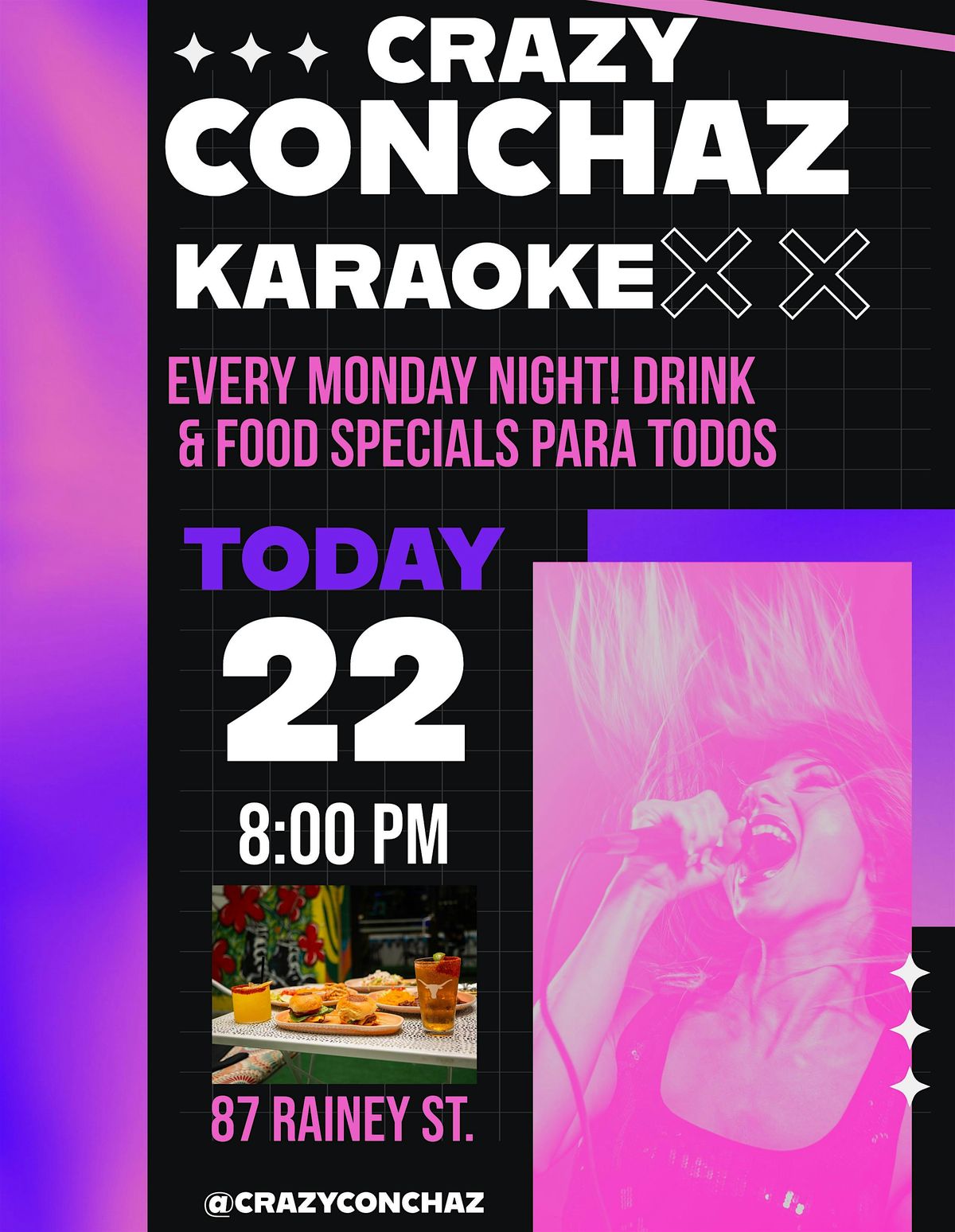 Karaoke Mondays at Crazy Conchaz