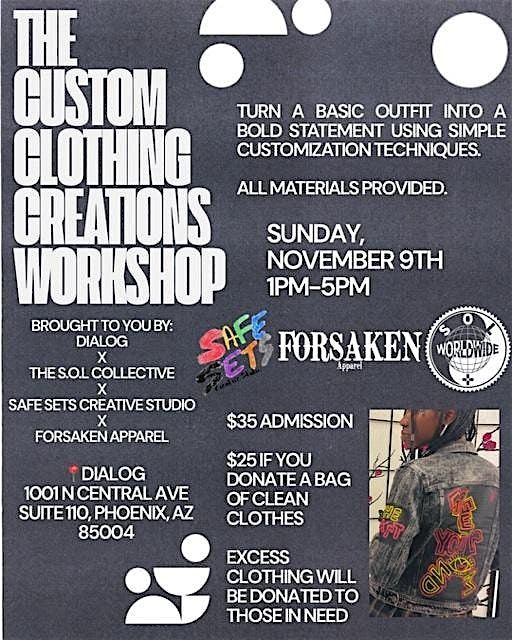 The Custom Clothing Creations Workshop + Fundraiser