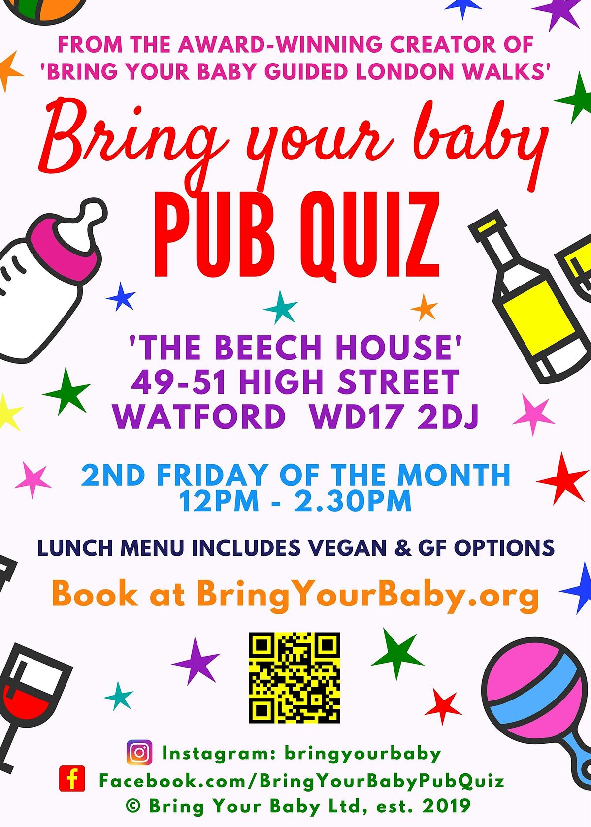 BRING YOUR BABY PUB QUIZ @ Beech House, WATFORD (AMERSHAM, CHESHAM, BUSHEY)