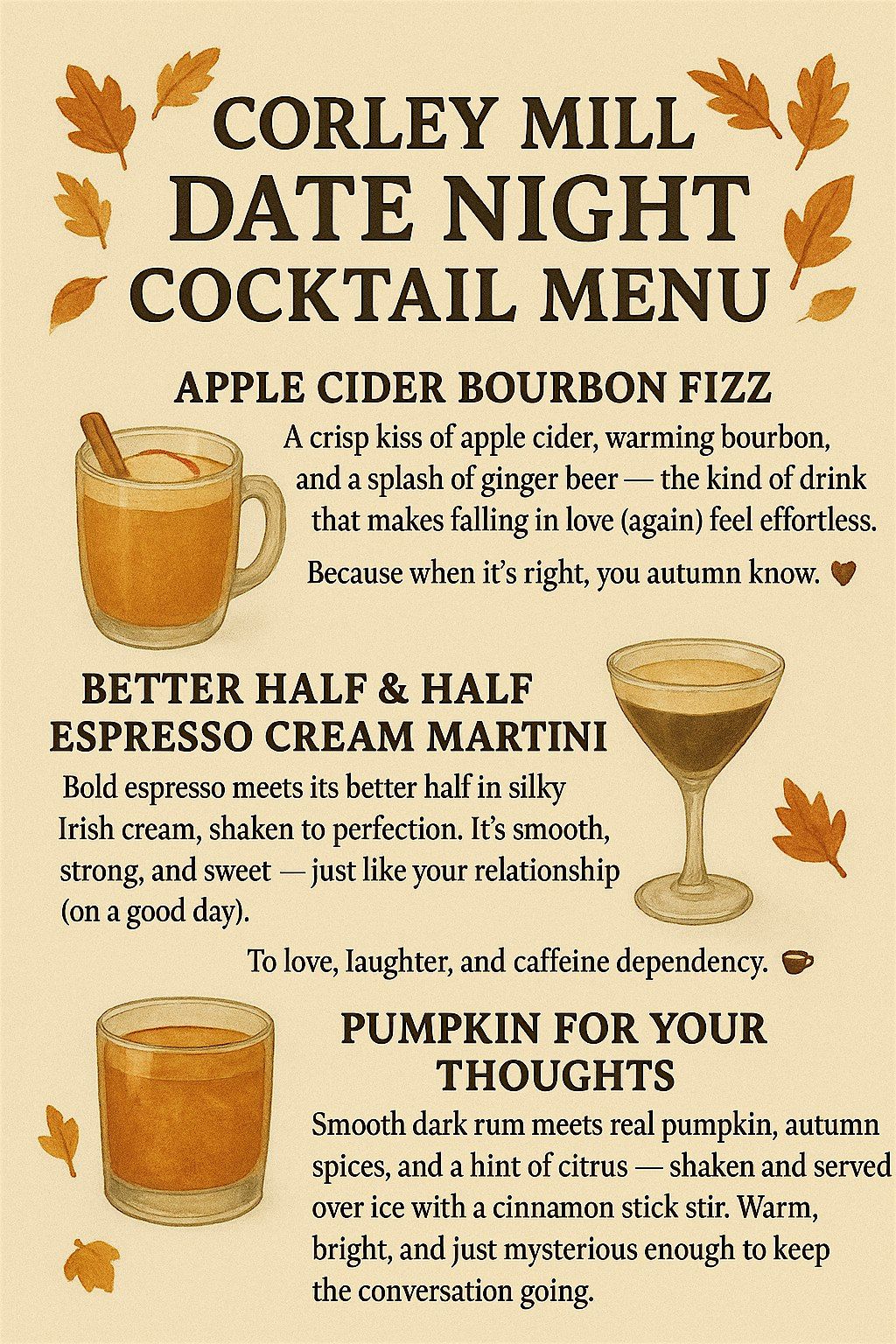 Comedy + Cocktails Date Night at Corley Mill House