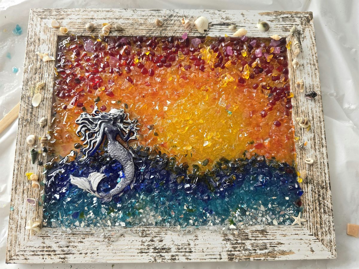 Mermaid sunset or seascape class using glass and resin - Bloomin Cottage!