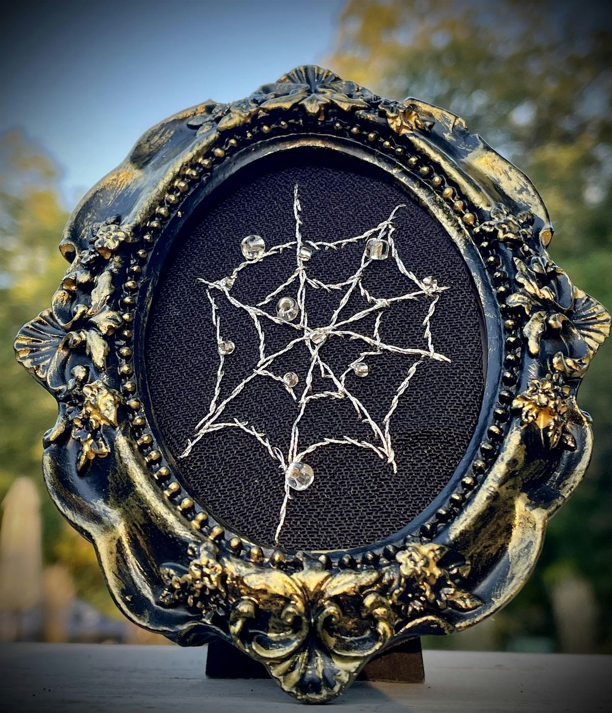 Tiny Webs & Dew Drops: Mini Spider Web Embroidery Art Class