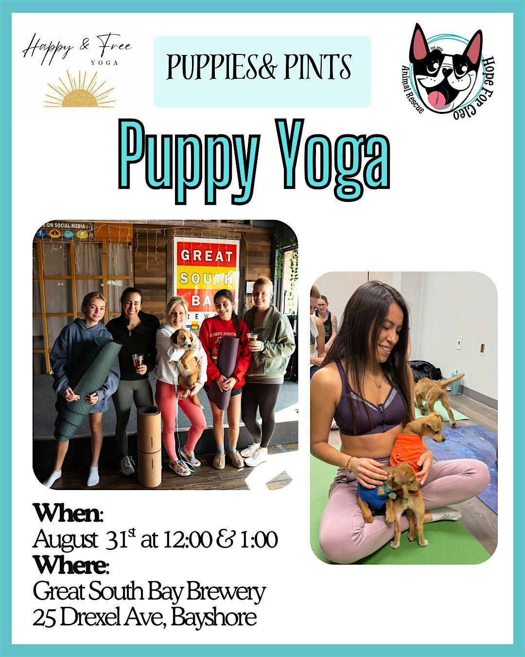 Puppy Yoga at Great South Bay Brewery!